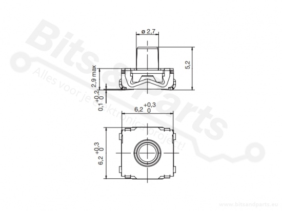 Microswitch push button (make contact) SMD - C&K KSC421G 70 SH LFS